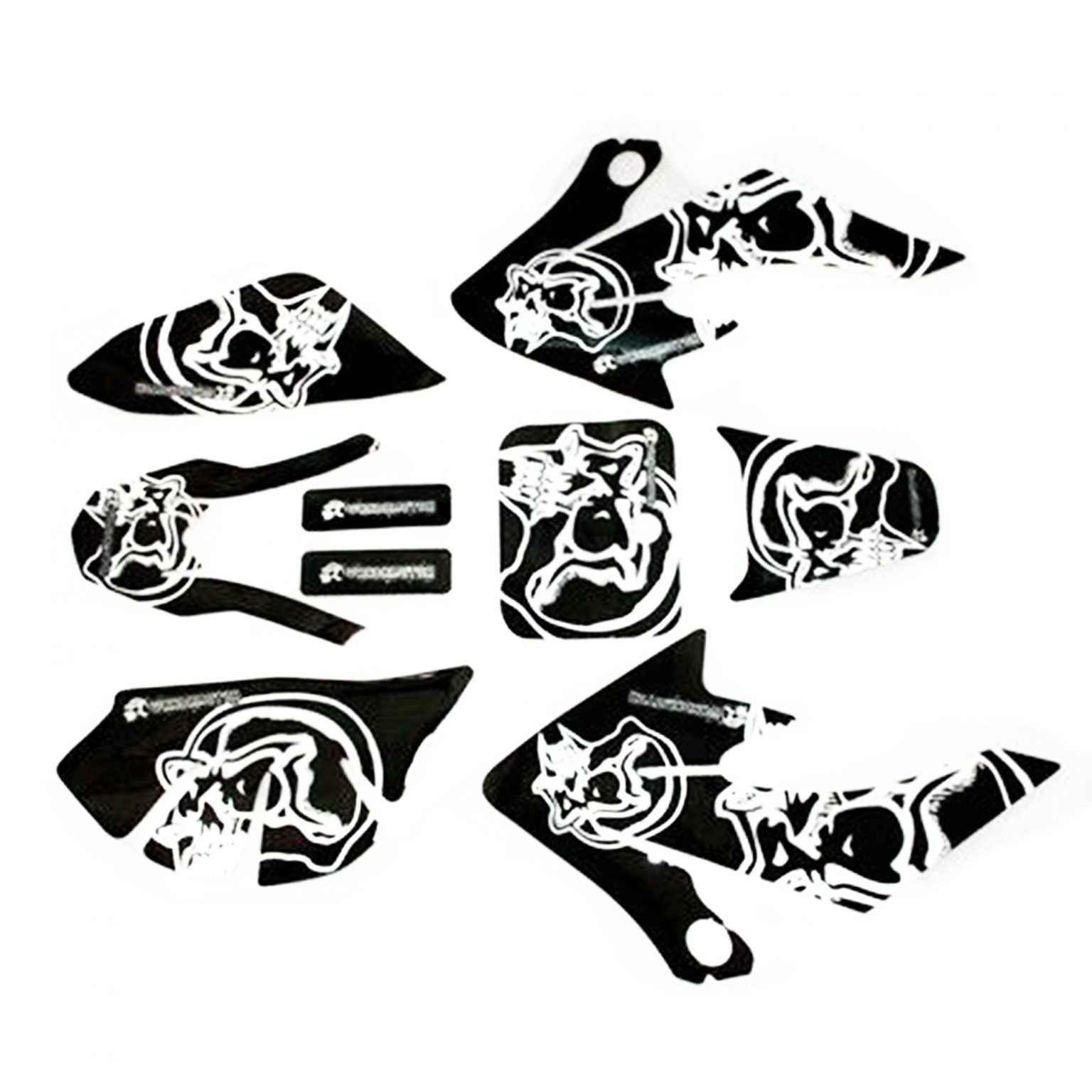 Black Decal Graphics Kit For Honda CRF50 XR50 & SSR 70-125cc Dirt Bikes - 7 Piece Set