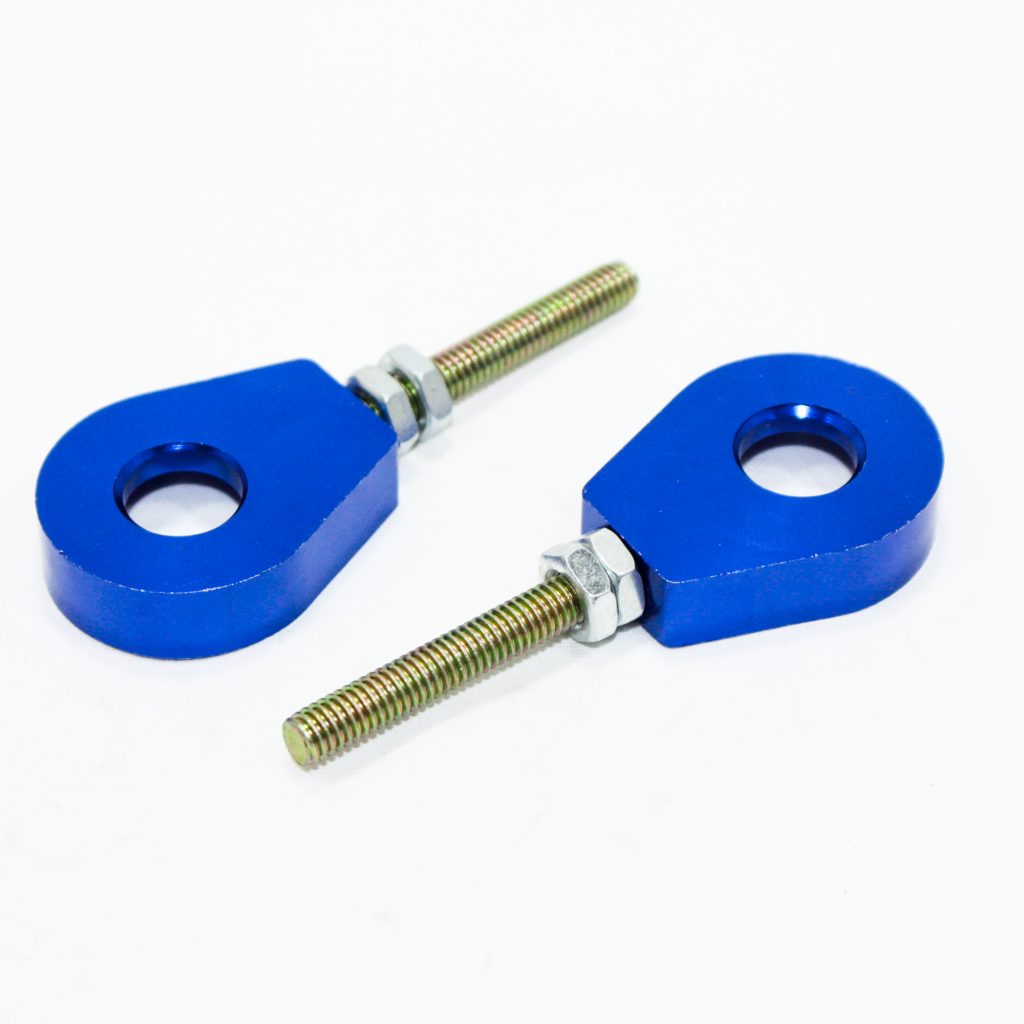 X AUTOHAUX 4-Pack 12mm Universal Chain Adjuster Block Tensioner - Blue Metal Motorcycle Chain Tightener - View #7