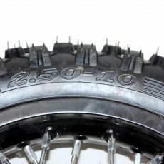 BLACK 2.50 - 10 10" Inch Front Wheel Rim + Knobby Tyre Tire PIT PRO Dirt Bike