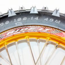 GOLD 15mm 17 Inch Front 14 inch Alloy Rear Wheel Rim Tyre Tire PIT Dirt Bike