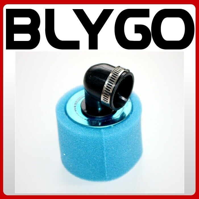 Blue 45mm Bent Angled Foam Air Filter Pod For PIT PRO, ATV, Dirt Bike & Buggy